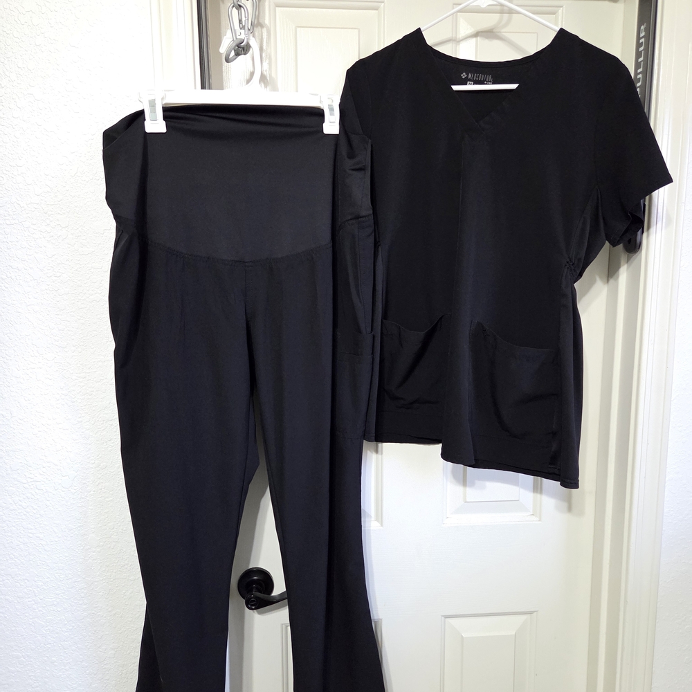 Med Couture *Maternity* Black Boot Cut Scrub Set - Top & Pants